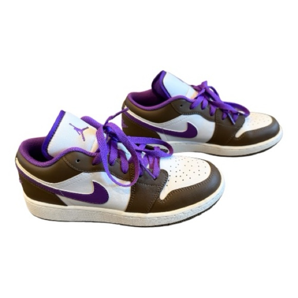 Nike Sneakers - Purple, White, and Brown classic Jordans